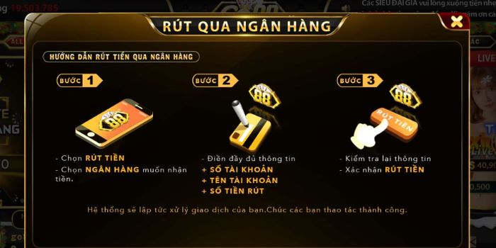 Quy trình rút tiền GO88
